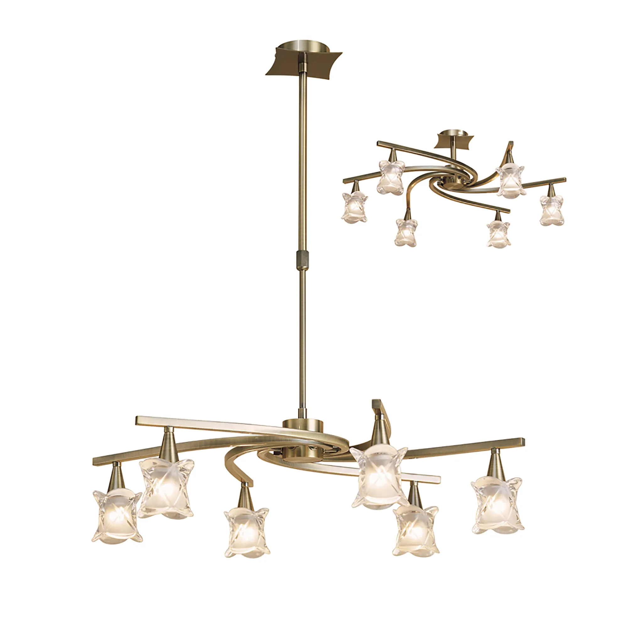 M0033AB  Rosa AB Telescopic/Semi Flush 6 Light